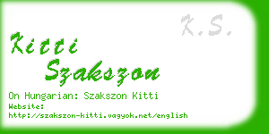 kitti szakszon business card